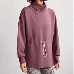 Varley Mauve Sweatshirt with Drawstring. Double soft
